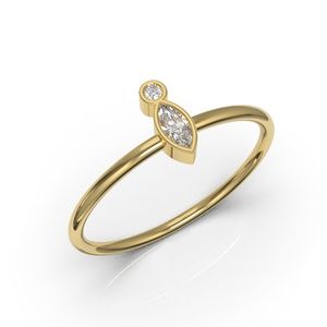 Solid Yellow Gold Bezel Minimalist Promise Ring